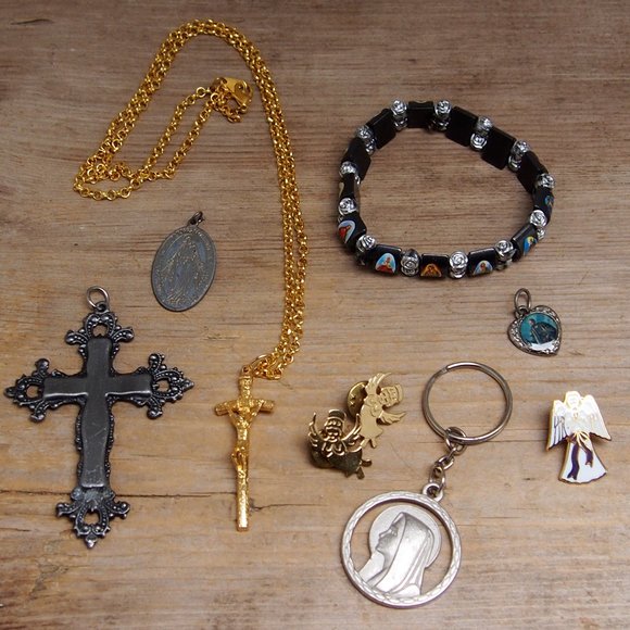 Jewelry - Religious Bundle Vintage to Now! Cross Angel Mary